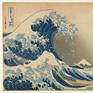 Under the Wave off Kanagawa (Kanagawa oki nami ura), also known as The Great Wave, from... 1830/33. Creator: Hokusai