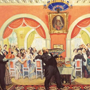 The Wedding Feast, 1917. Artist: Kustodiev, Boris Michaylovich (1878-1927)