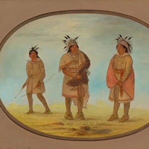 Two Weeah Warriors and a Woman, 1861 / 1869. Creator: George Catlin