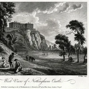 West view of Nottingham Castle, Nottinghamshire, 1776. Artist: William Watts