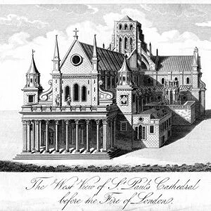 The West View of St Pauls Cathedral Before the Fire of London