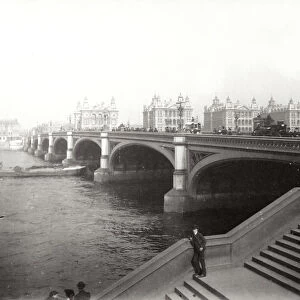 Westminster Bridge and St Thomass Hospital, London, 1887