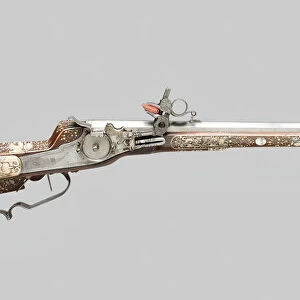 Wheellock Rifle, Germany, first half of 17th century. Creator: Unknown