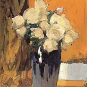 White roses from my home garden, 1920. Creator: Sorolla y Bastida, Joaquin (1863-1923)