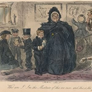 Who am I! I m the Mistress of this ere ouse, and this is the young Squire!, 1865. Artist: John Leech