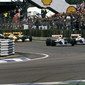 Williams Renault FW14B, Ricardo Patrese leads Nigel Mansell, 1992 British Grand Prix, Silverstone