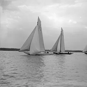 No wind for the 8 Metre class The Truant, Spero and The Antwerpia IV, 25th May 1912