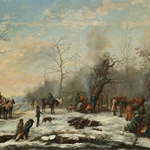 Winter Hunt, Mid of the 19th cen. Artist: Anonymous