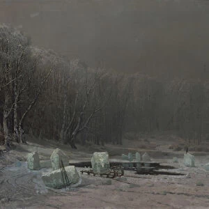 Winter. Ice splitting. Artist: Meshchersky, Arseni Ivanovich (1834-1902)