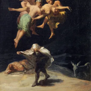 Witches in Flight (Vuelo de Brujas), 1797-1798. Artist: Goya, Francisco, de (1746-1828)