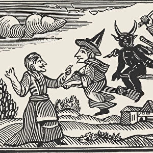 Witches, from The Invisible World by Cotton Mather, 1689. Creator: Anonymous