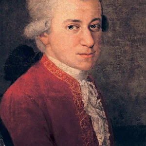 Wolfgang Amadeus Mozart (1756-1791) Detail, 1781. Artist: Croce, Johann Nepomuk, della (1736-1819)