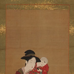 Woman, a baby and a young girl, 1726-1868. Creator: Shunsho