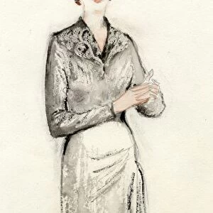 Woman in black dress, c1950. Creator: Shirley Markham