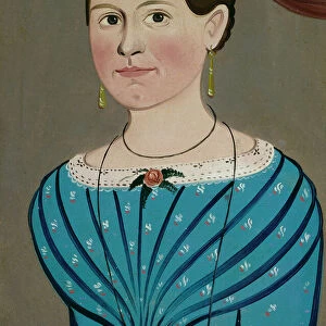 Woman in a Blue Dress, c. 1840. Creator: School of William Matthew Prior