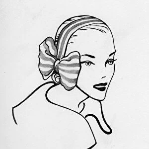 Woman with bow, c1950. Creator: Shirley Markham