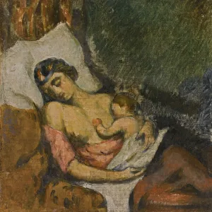 Woman breastfeeding her child, ca 1872. Artist: Cezanne, Paul (1839-1906)