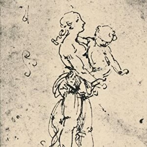 A Woman Carrying a Child, c1481 (1945). Artist: Leonardo da Vinci