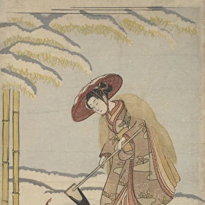 Woman Digging Bamboo Shoots in the Snow, or Parody of Meng Zong (Moso), from Twenty-Fo
