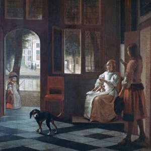 A Woman Directing a Young Man With a Letter, 1670. Artist: Pieter de Hooch