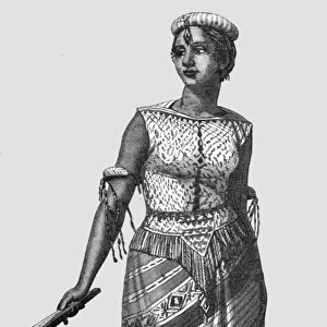 Woman of the Isle of Koti, Borneo; A Visit to Borneo, 1875. Creator: A. M. Cameron