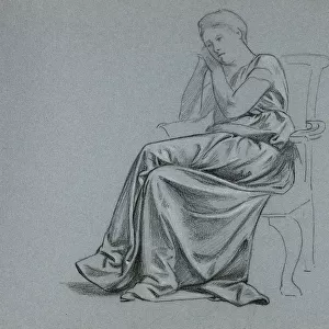 Woman in Loose Gown on Chair, n. d. Creator: Henry Stacy Marks