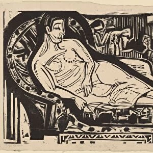 Woman Lying on a Sofa, 1926. Creator: Ernst Kirchner