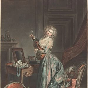 A Woman Playing the Guitar, 1788 / 1789. Creator: Jean Francois Janinet