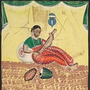Woman Playing Music, 1800s. Creator: Unknown