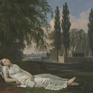 Woman Sleeping in a Landscape with a Letter, c. 1800. Creator: Bernard Gaillot (French, 1780-1847)