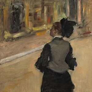 Woman Viewed from Behind (Visit to a Museum), c. 1879-1885. Creator: Edgar Degas
