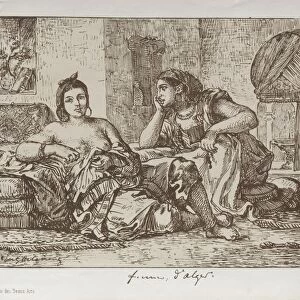 Women of Algiers, 1833. Creator: Eugene Delacroix (French, 1798-1863); Bertauts