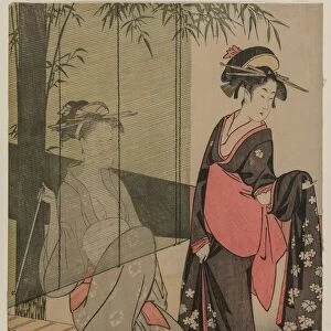 Two Women by a Bamboo Blind, c. 1797 or 1798. Creator: Kitagawa Utamaro (Japanese, 1753?-1806)