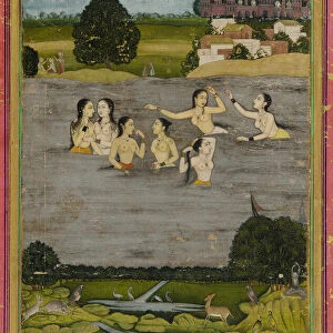 Women bathing in a lake, 18th century. Creator: Unknown