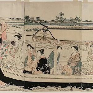 Women in a Pleasure Boat on the Sumida River, early 1790s. Creator: Ch?bunsai Eishi (Japanese