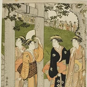 Women Visiting Mimeguri Shrine, c. 1788. Creator: Torii Kiyonaga
