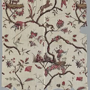 Woodblock Printed Textile Fragments, c. 1785. Creator: Unknown