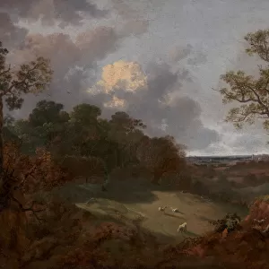 Wooded Landscape with a Cottage and Shepherd, 1748 to 1750. Creator: Thomas Gainsborough