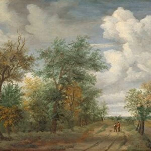 Wooded Landscape with Figures, c. 1658. Creator: Meindert Hobbema