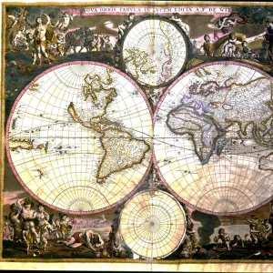 World map in Atlas by Frederik de Wit