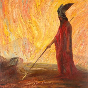 Wotans Farewell and Magic Fire. Artist: Hendrich, Hermann (1854-1931)