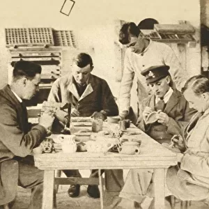 Wounded soldiers in pottery class... Devon, First World War, 1914-1918, (1933). Creator: Unknown