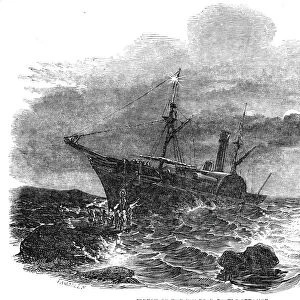 Wreck of the Windsor Castle steamer, 1844. Creator: Ebenezer Landells
