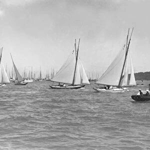 Yacht racing at Cowes. Creator: Kirk & Sons of Cowes