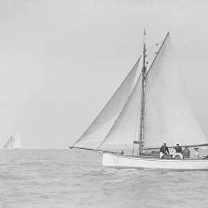 The yawl Heroine under sail, 1913. Creator: Kirk & Sons of Cowes