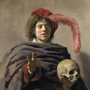 Young Man holding a Skull (Vanitas), 1627. Artist: Hals, Frans I (1581-1666)