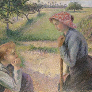 Two Young Peasant Women, 1891-92. Creator: Camille Pissarro
