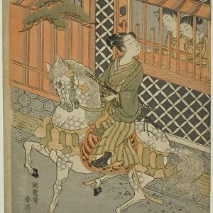 Young Samurai on Horseback, c. 1769 / 70. Creator: Isoda Koryusai