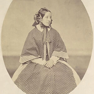 [Young Woman in Dotted Dress], 1850s-60s. Creator: Franz Antoine