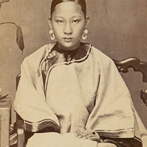 Young Woman with Earrings, 1870s. Creator: Unknown